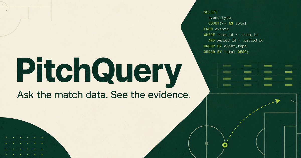 PitchQuery football analytics interface